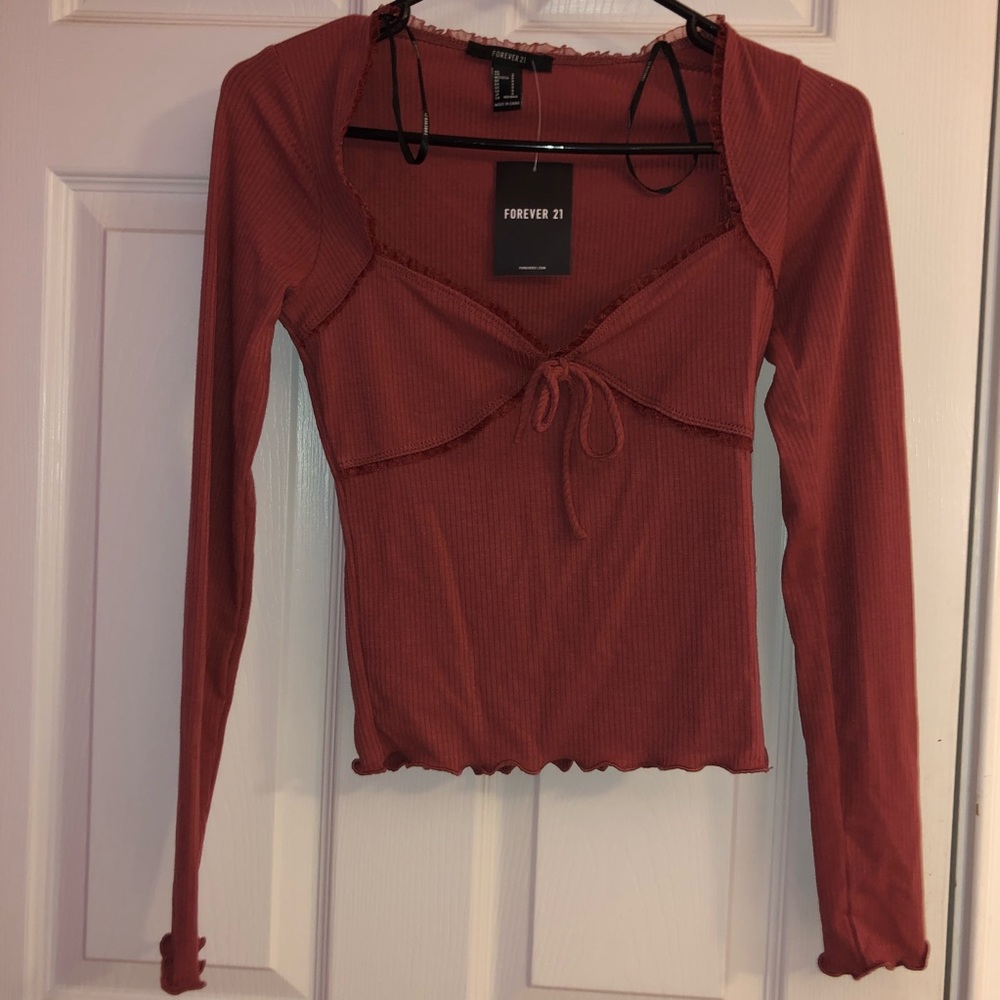 Pink Long-Sleeve Knit Top